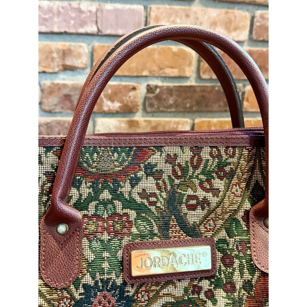 Vintage Jordache Tapestry Floral Travel Bag Carry On Weekender Shoulder Strap - Picture 6 of 13